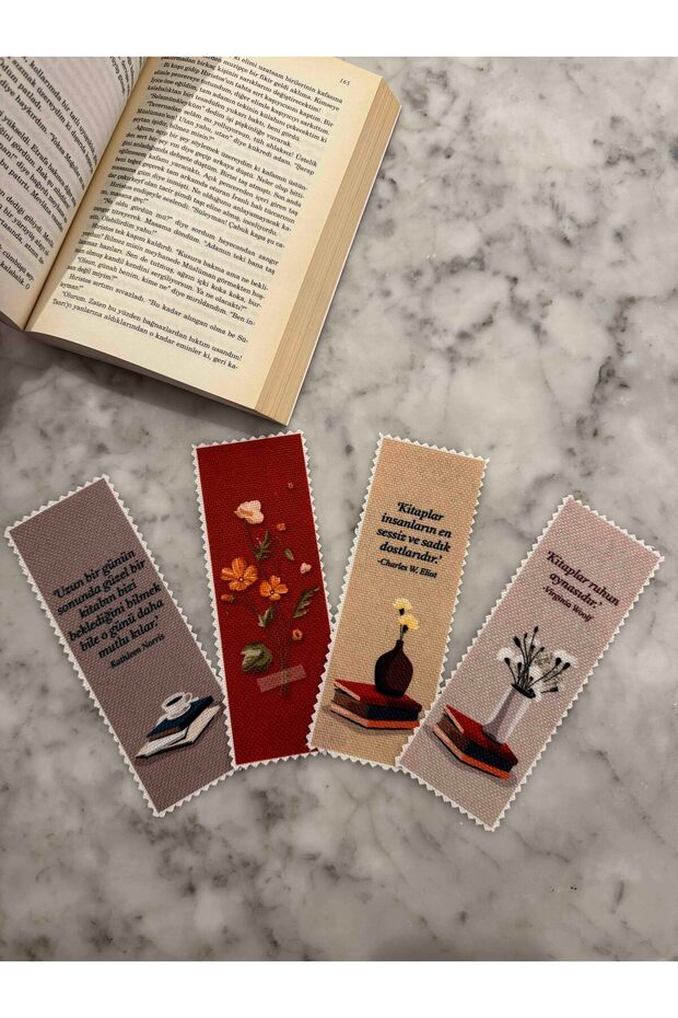 Yazı Temalı Yıkanabilir Kitap Ayracı (4'LÜ)