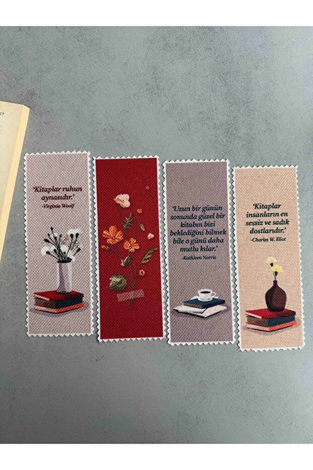 Yazı Temalı Yıkanabilir Kitap Ayracı (4'LÜ)