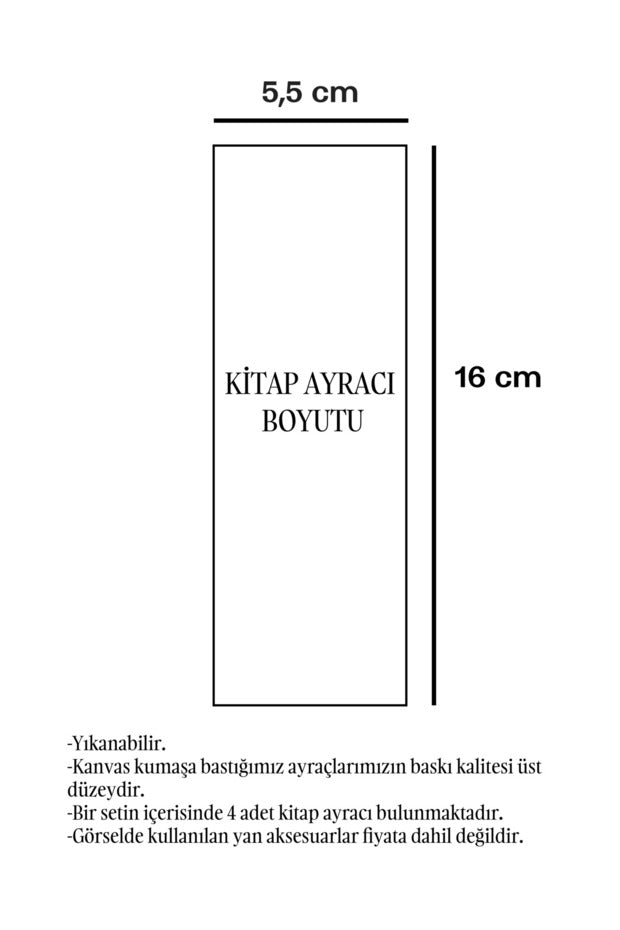Yazı Temalı Yıkanabilir Kitap Ayracı (4'LÜ)