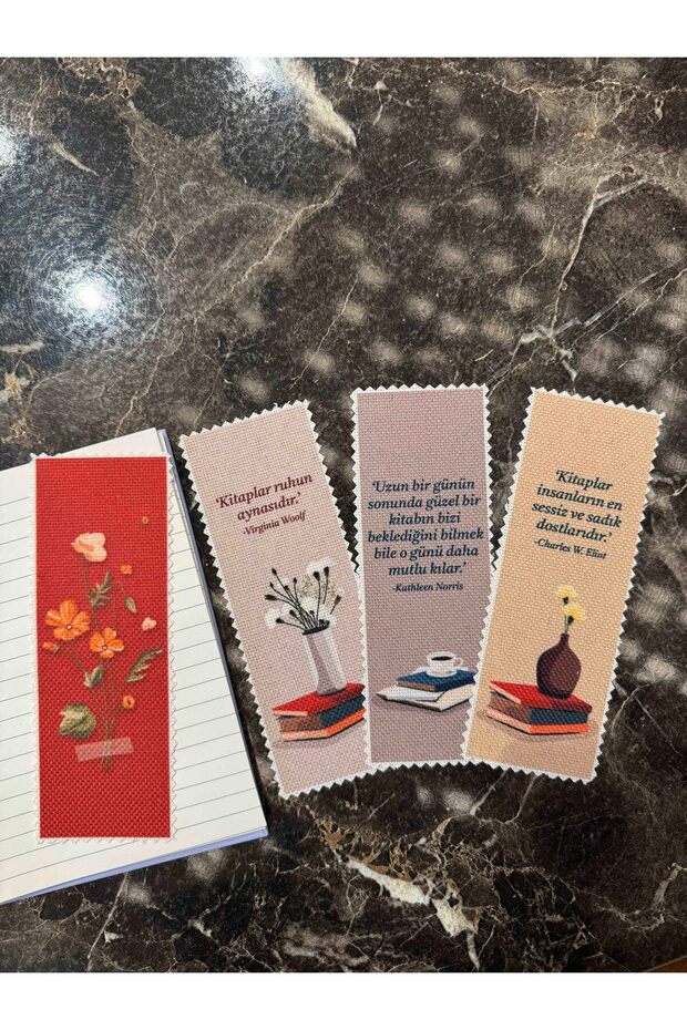 Yazı Temalı Yıkanabilir Kitap Ayracı (4'LÜ)