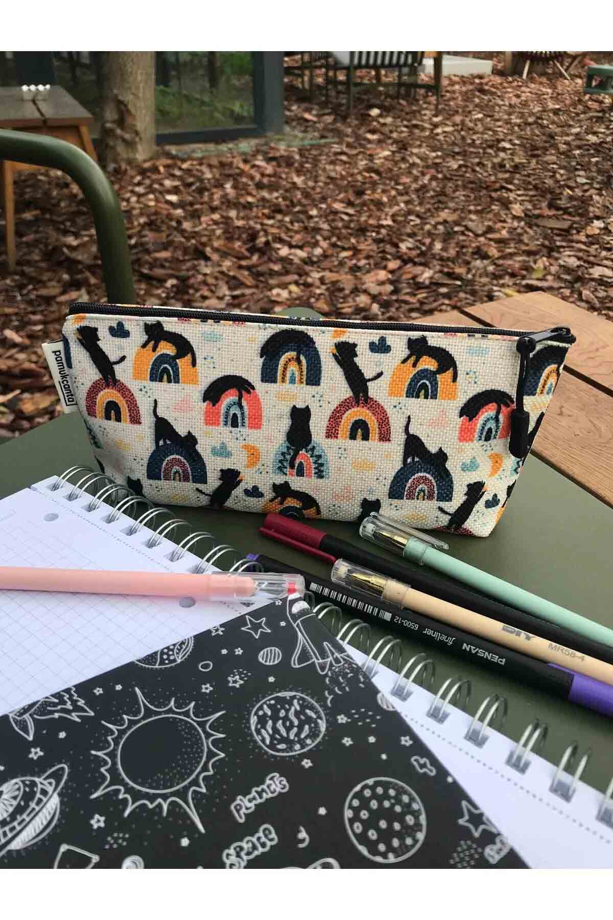 Kedili Kanvas Bez Kalemlik