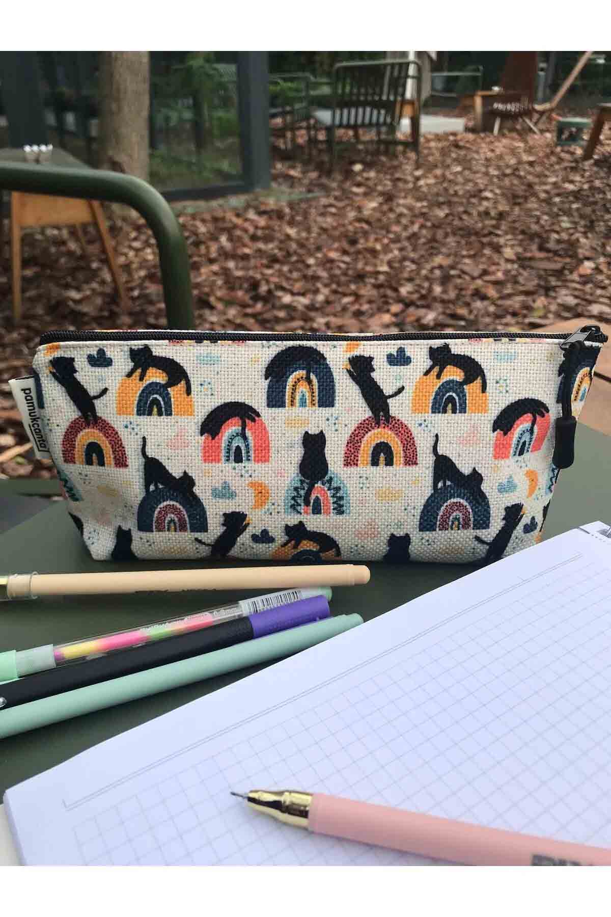 Kedili Kanvas Bez Kalemlik