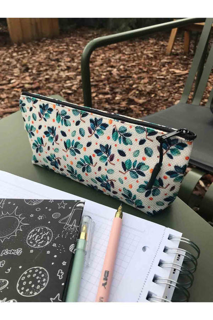 Yapraklı Kanvas Bez Kalemlik