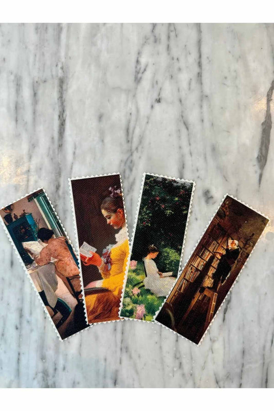 Sanatsal Tasarım Yıkanabilir Kanvas Kitap Ayracı