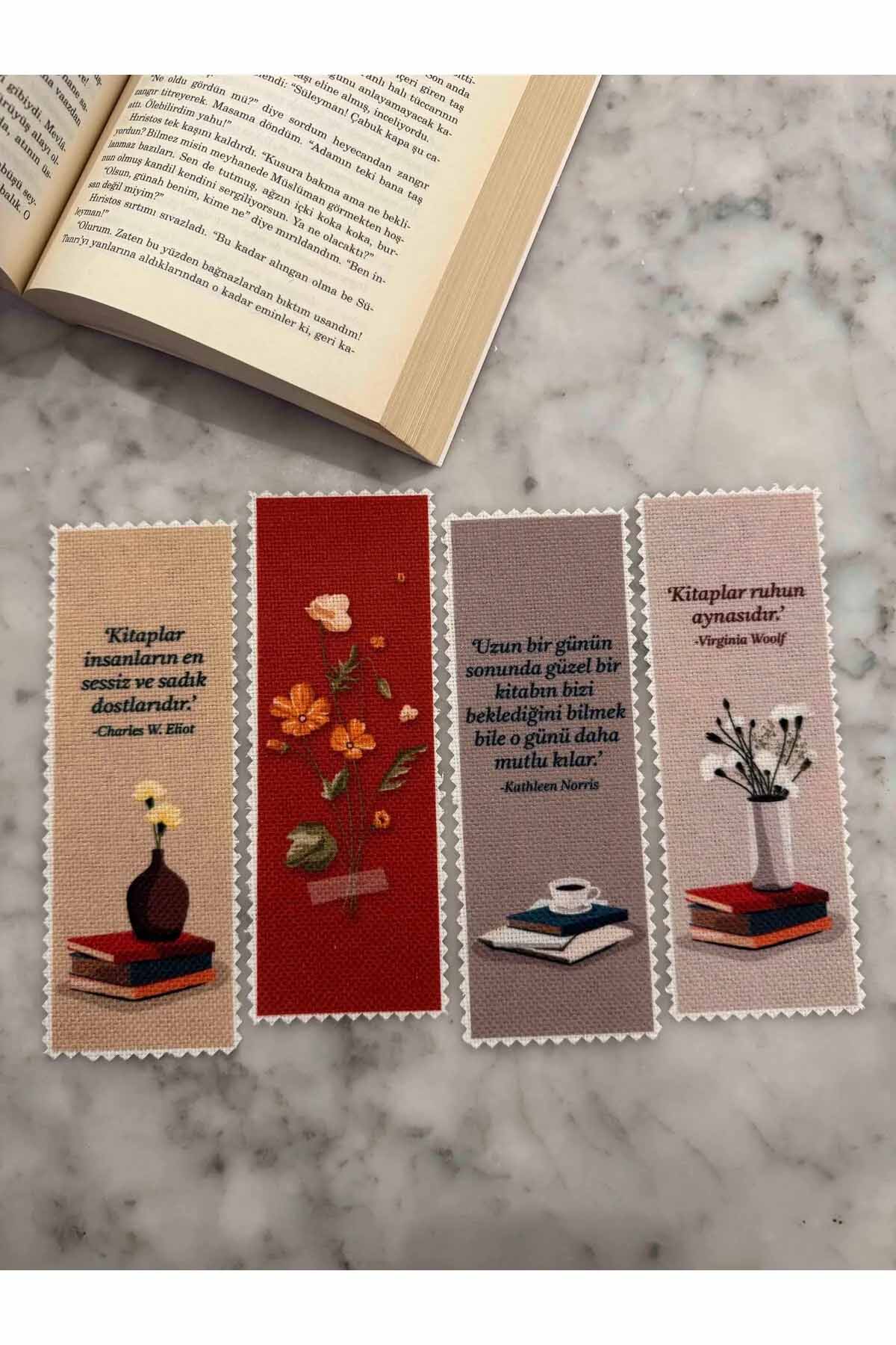 Yazı Temalı Yıkanabilir Kitap Ayracı (4'LÜ)