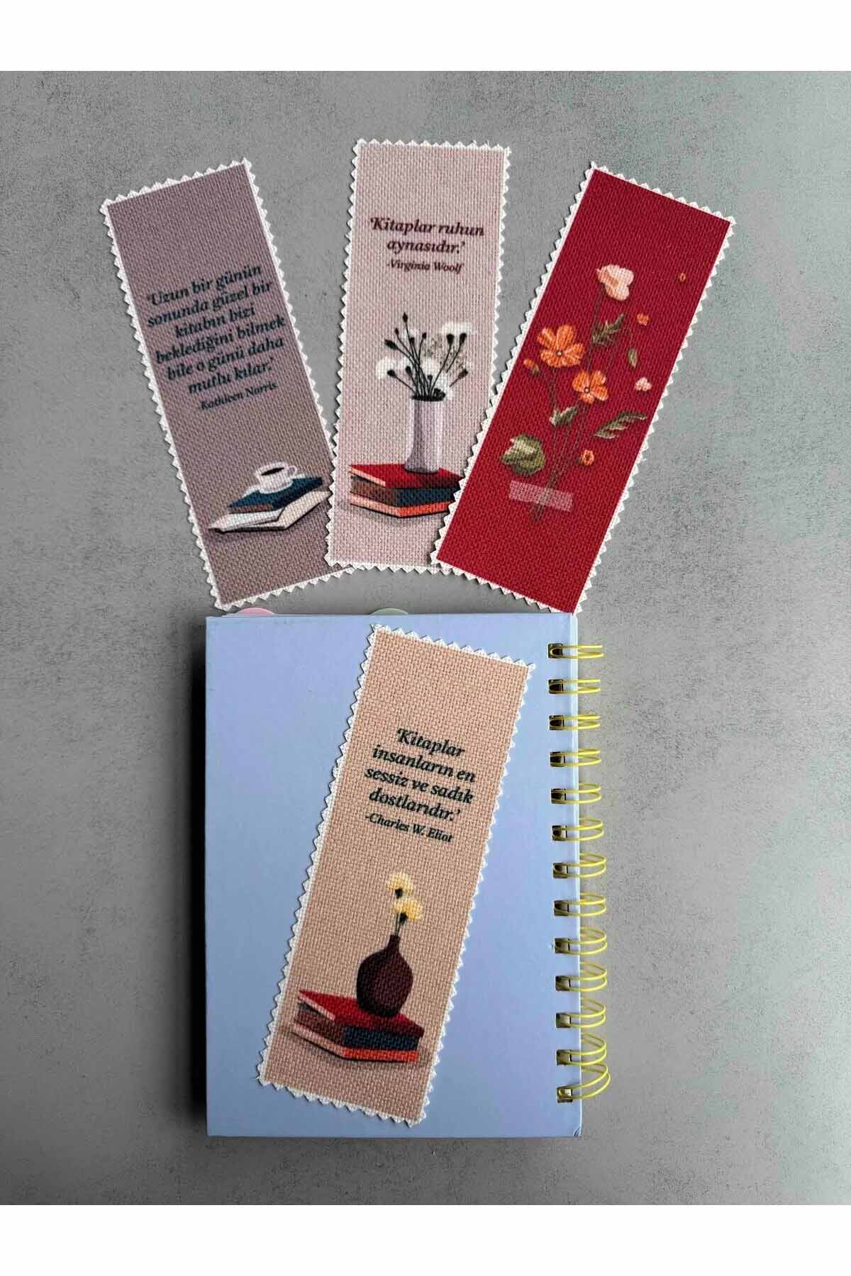 Yazı Temalı Yıkanabilir Kitap Ayracı (4'LÜ)