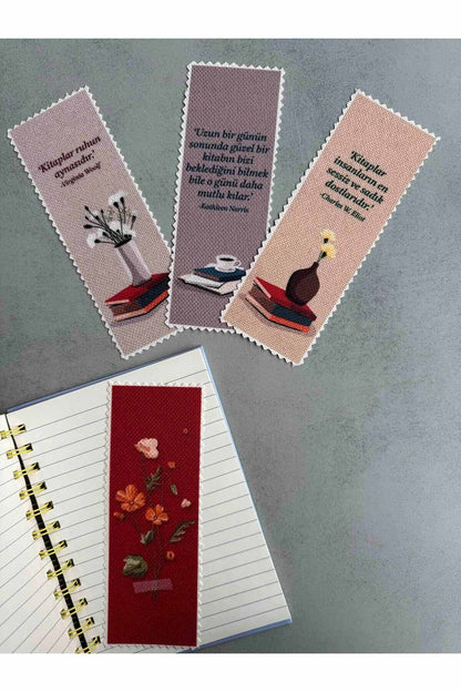 Yazı Temalı Yıkanabilir Kitap Ayracı (4'LÜ)