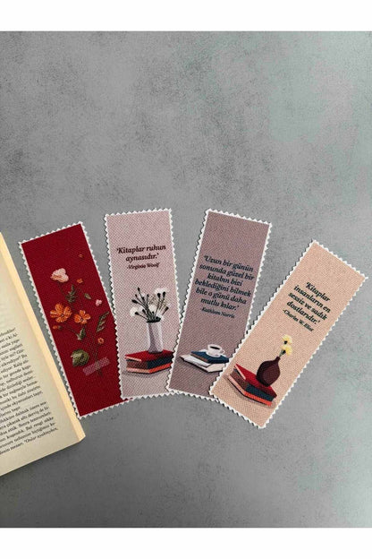 Yazı Temalı Yıkanabilir Kitap Ayracı (4'LÜ)