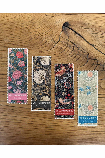 William Morris Kanvas Kumaş Kitap Ayracı (4'LÜ) Yıkanabilir