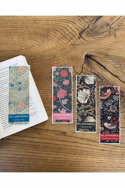 William Morris Kanvas Kumaş Kitap Ayracı (4'LÜ) Yıkanabilir