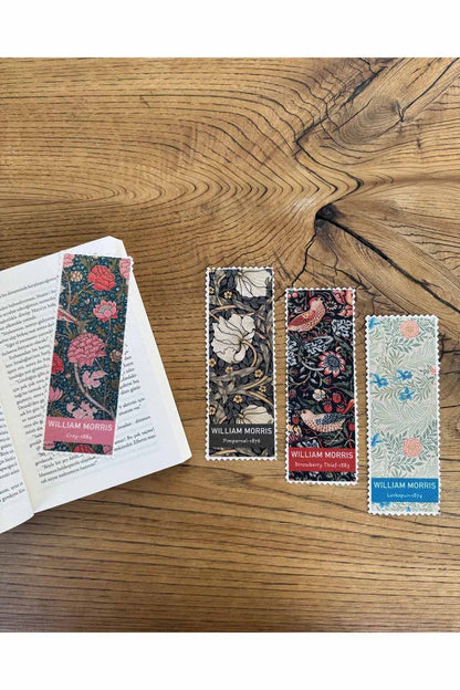 William Morris Kanvas Kumaş Kitap Ayracı (4'LÜ) Yıkanabilir
