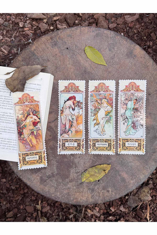 Mucha Kanvas Kumaş Kitap Ayracı (4'LÜ) Yıkanabilir