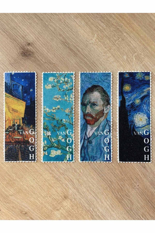 Sanatsal Tasarım Yıkanabilir Van Gogh Kitap Ayracı (4'LÜ)