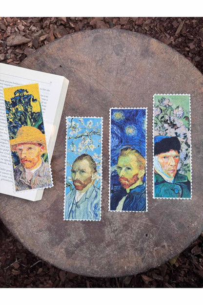 Vincent van Gogh Kanvas Kumaş Kitap Ayracı (4'LÜ) Yıkanabilir