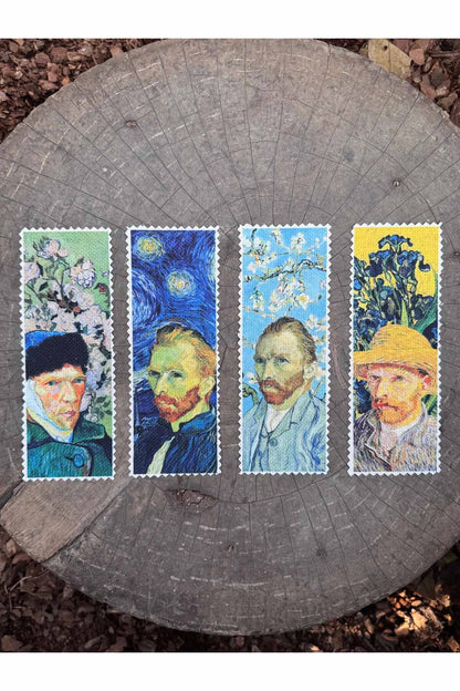 Vincent van Gogh Kanvas Kumaş Kitap Ayracı (4'LÜ) Yıkanabilir