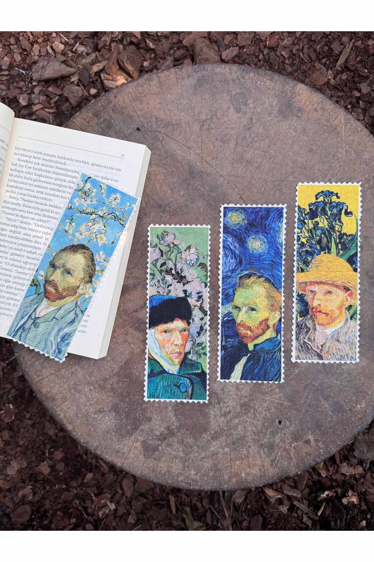 Vincent van Gogh Kanvas Kumaş Kitap Ayracı (4'LÜ) Yıkanabilir