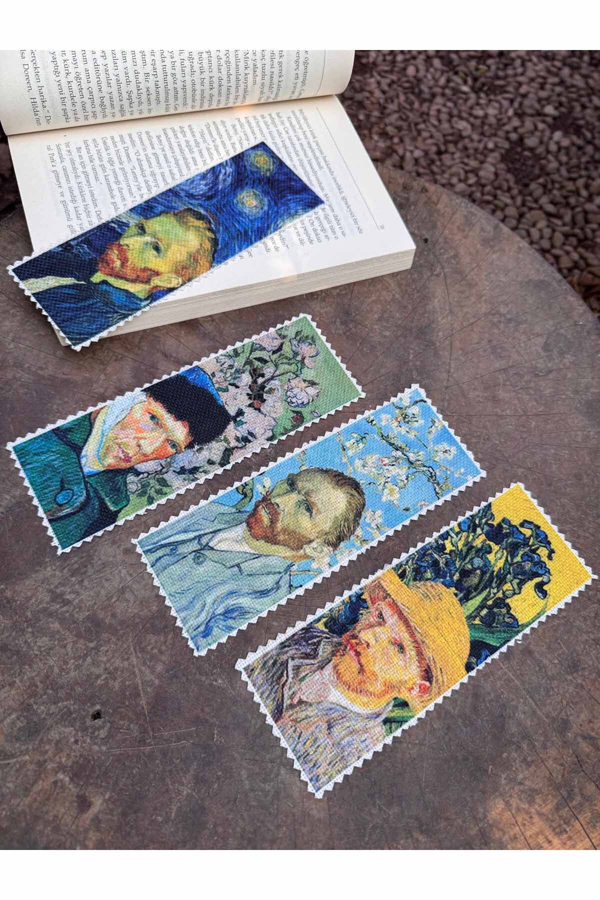 Vincent van Gogh Kanvas Kumaş Kitap Ayracı (4'LÜ) Yıkanabilir