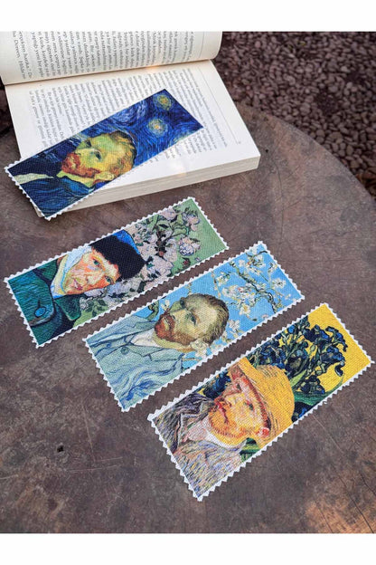 Vincent van Gogh Kanvas Kumaş Kitap Ayracı (4'LÜ) Yıkanabilir