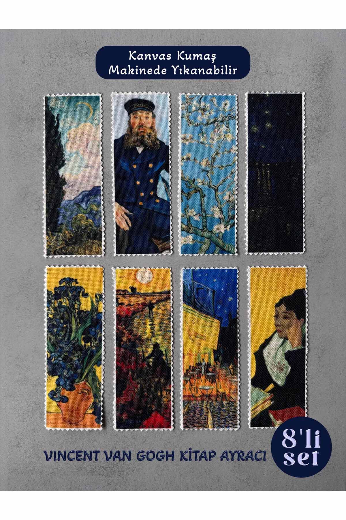 Vincent van Gogh Kanvas Kumaş Kitap Ayracı (8'Lİ) Yıkanabilir