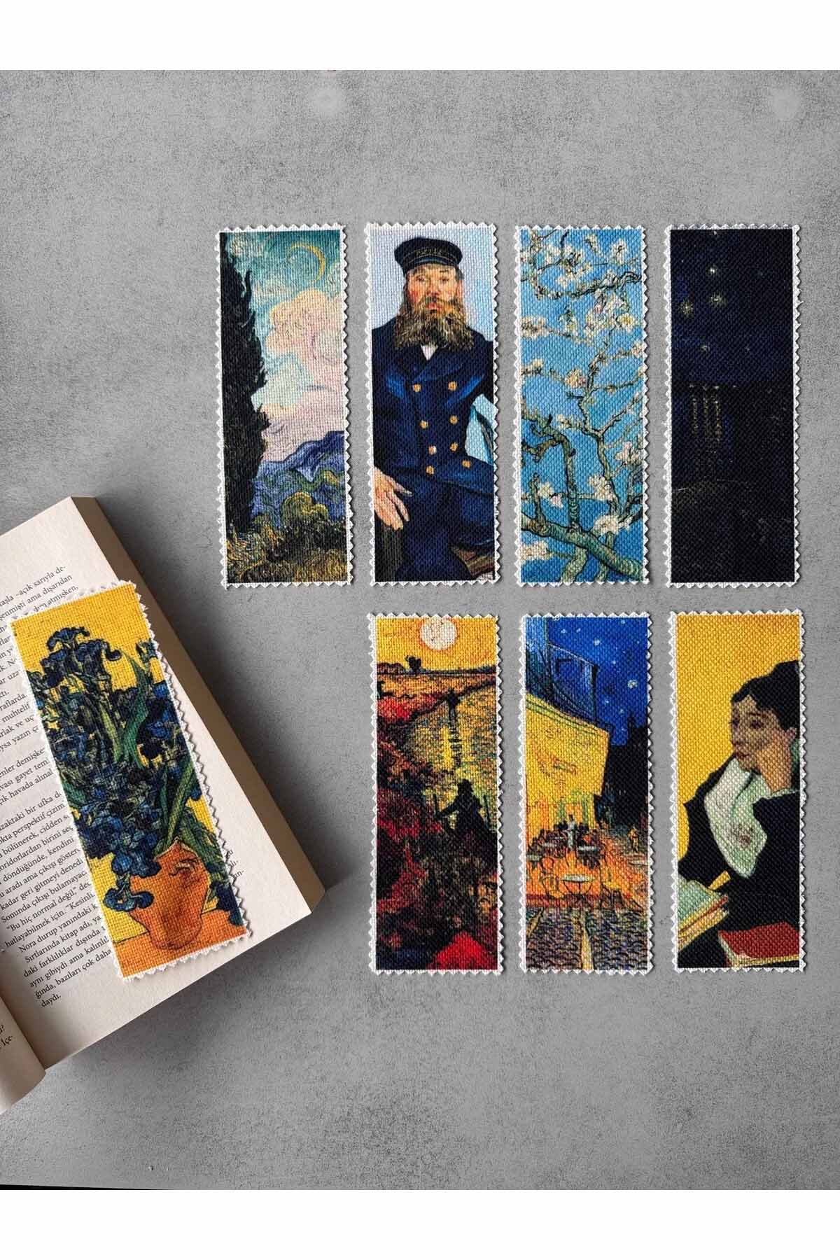 Vincent van Gogh Kanvas Kumaş Kitap Ayracı (8'Lİ) Yıkanabilir