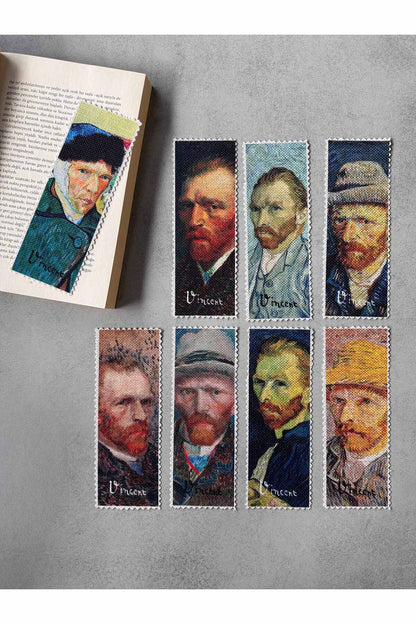 Vincent van Gogh Kanvas Kumaş Kitap Ayracı (8'Lİ) Yıkanabilir