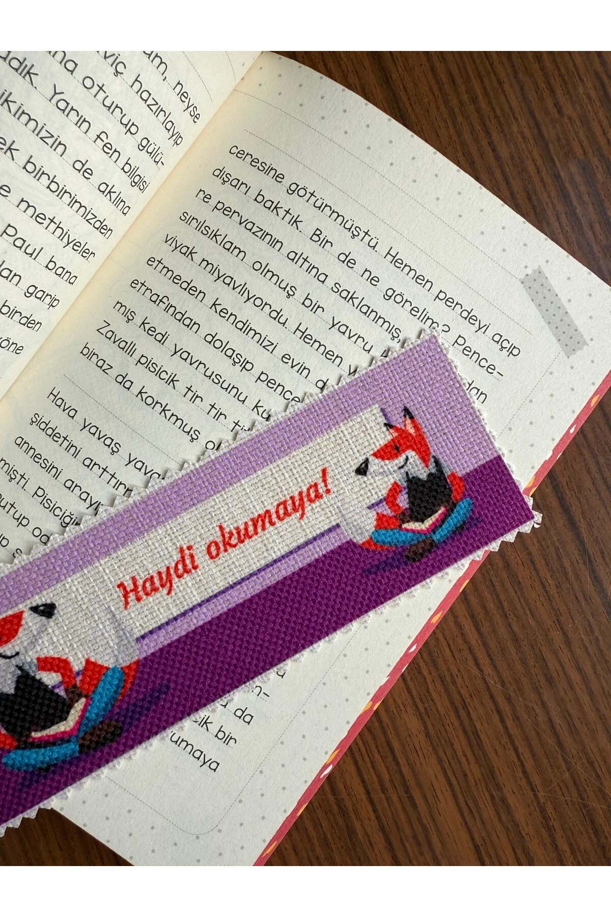 Sevimli Hayvanlar Kanvas Kumaş Kitap Ayracı (4'LÜ) Yıkanabilir