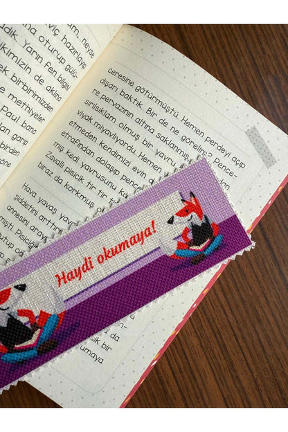 Sevimli Hayvanlar Kanvas Kumaş Kitap Ayracı (4'LÜ) Yıkanabilir