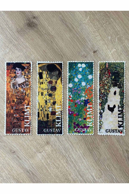 Sanatsal Tasarım Yıkanabilir Gustav Klimt Kitap Ayracı (4'LÜ)