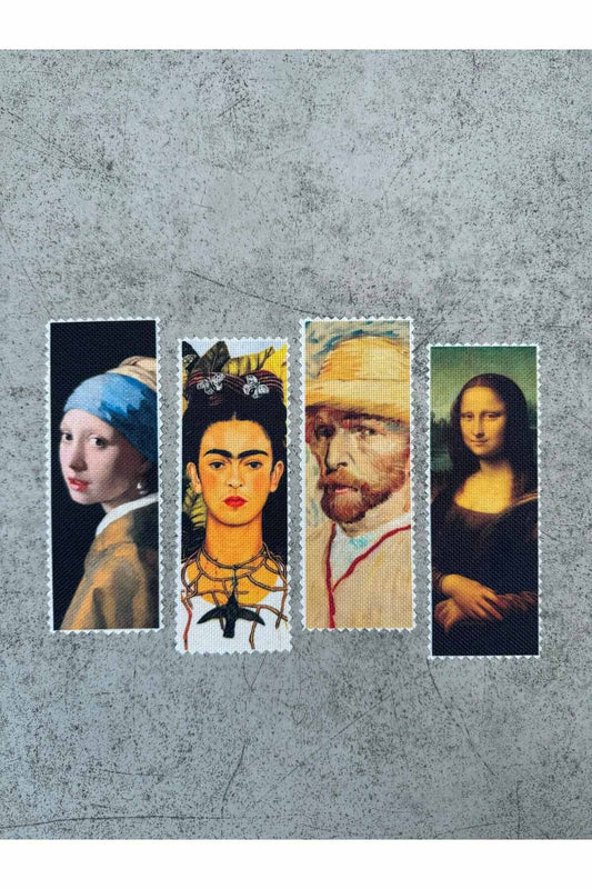 Sanatsal tasarım yıkanabilir kitap ayracı 4'lü