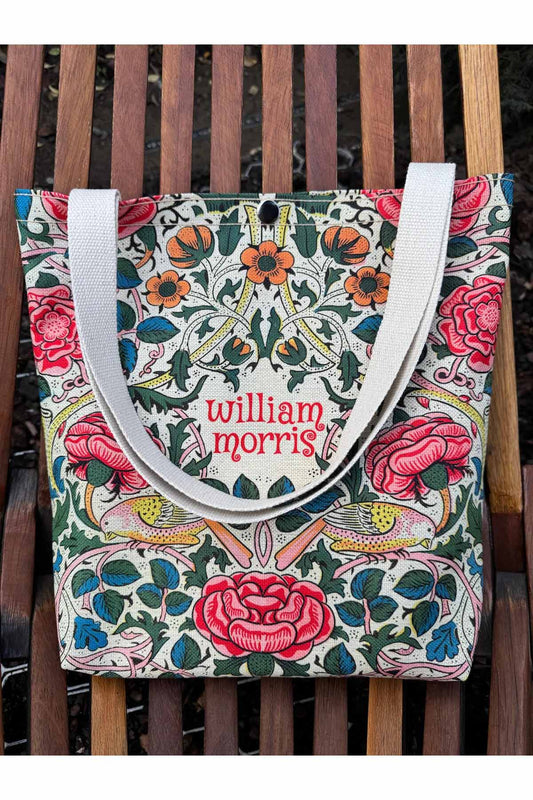 William Morris Kanvas Bez Çanta Yıkanabilir Metal Çıtçıtlı 35x38cm (KÜÇÜK BOY)