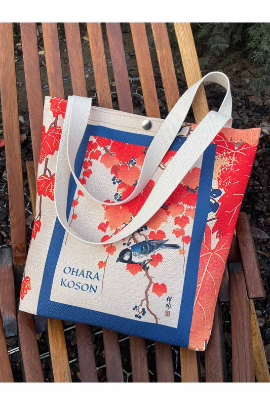 Ohara Koson Kanvas Bez Çanta Yıkanabilir Metal Çıtçıtlı 35x38cm (KÜÇÜK BOY)