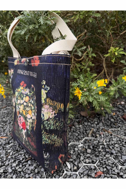 Vincent Van Gogh Kanvas Bez Çanta Yıkanabilir Metal Çıtçıtlı 35x38cm (KÜÇÜK BOY)