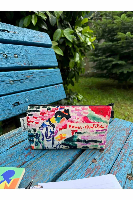 Henri Matisse büyük boy kalemlik yıkanabilir 22x12 ölçülerinde körüklü makyaj çantası