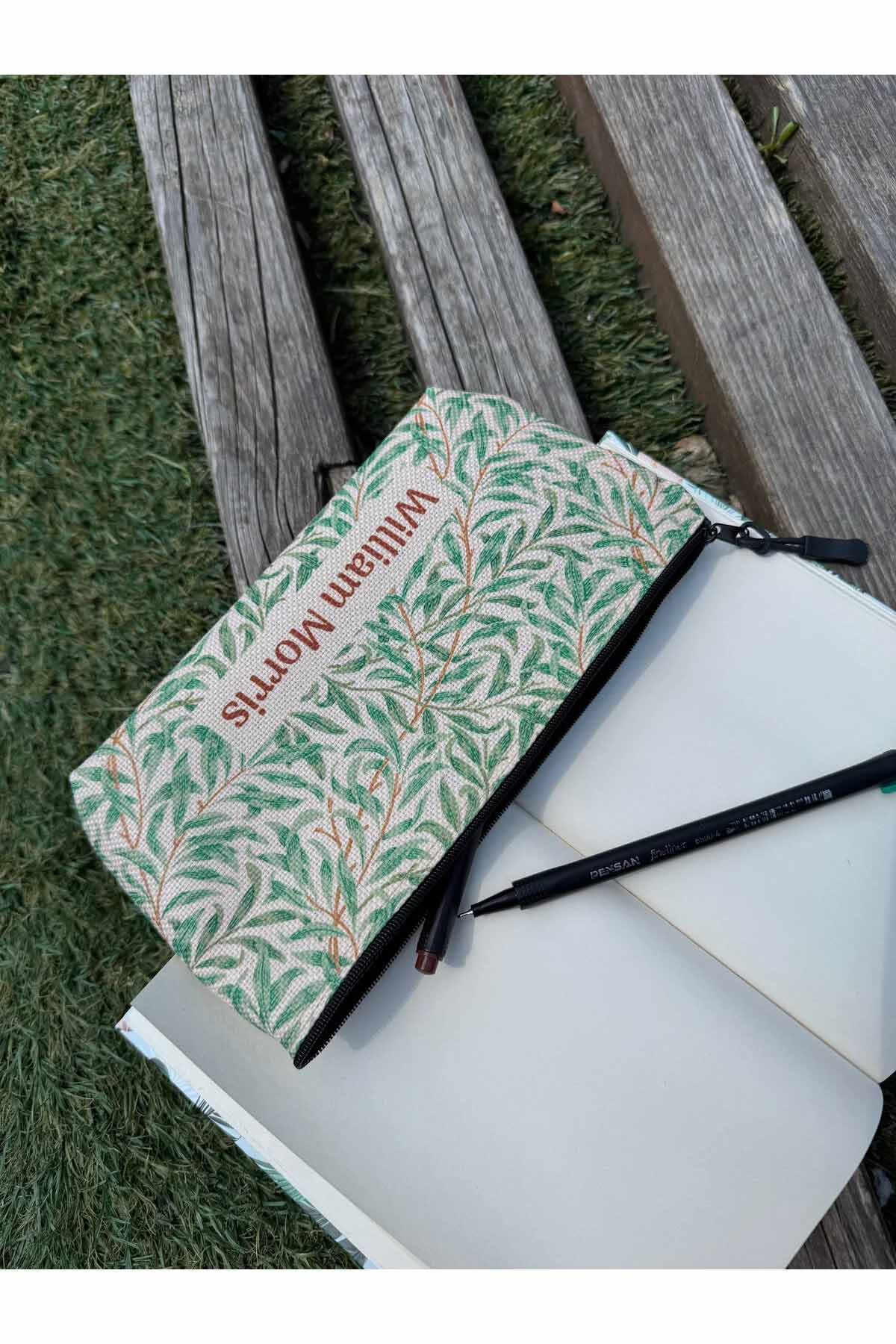 William Morris Kalemlik Yıkanabilir 22x12 Ölçülerinde Körüklü Makyaj Çantası