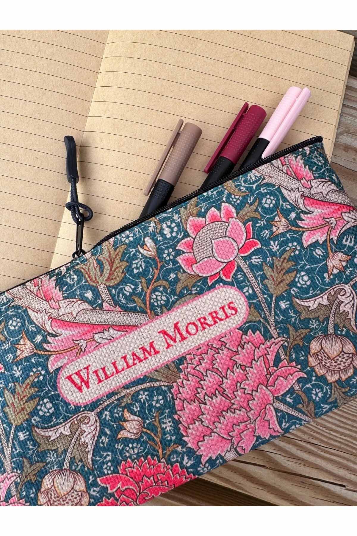 William Morris Kalemlik Yıkanabilir 22x12 Ölçülerinde Körüklü Makyaj Çantası
