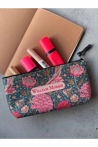 William Morris Kalemlik Yıkanabilir 22x12 Ölçülerinde Körüklü Makyaj Çantası