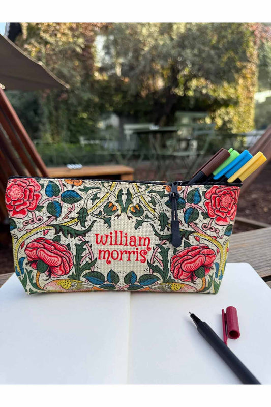 William Morris Kalemlik Yıkanabilir 22x12 Ölçülerinde Körüklü Makyaj Çantası