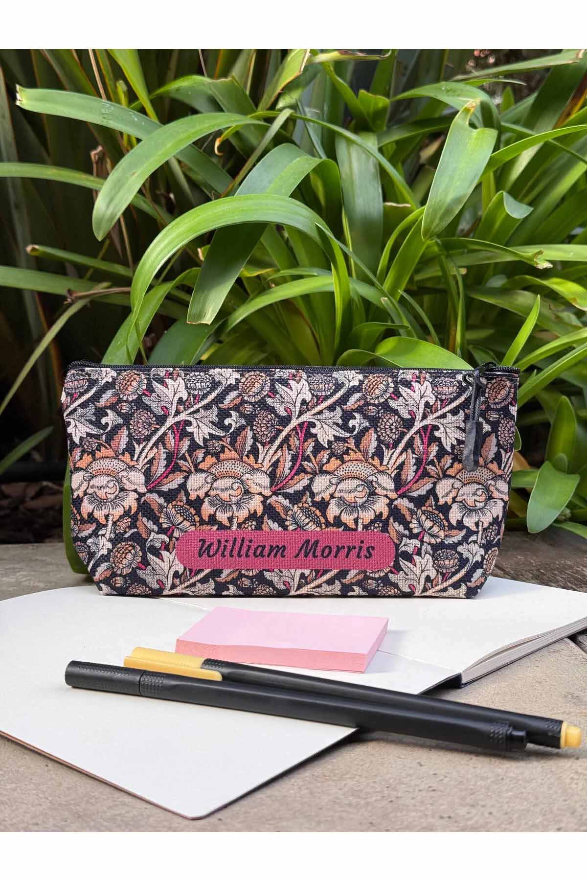 William Morris Kalemlik Yıkanabilir 22x12 Ölçülerinde Körüklü Makyaj Çantası