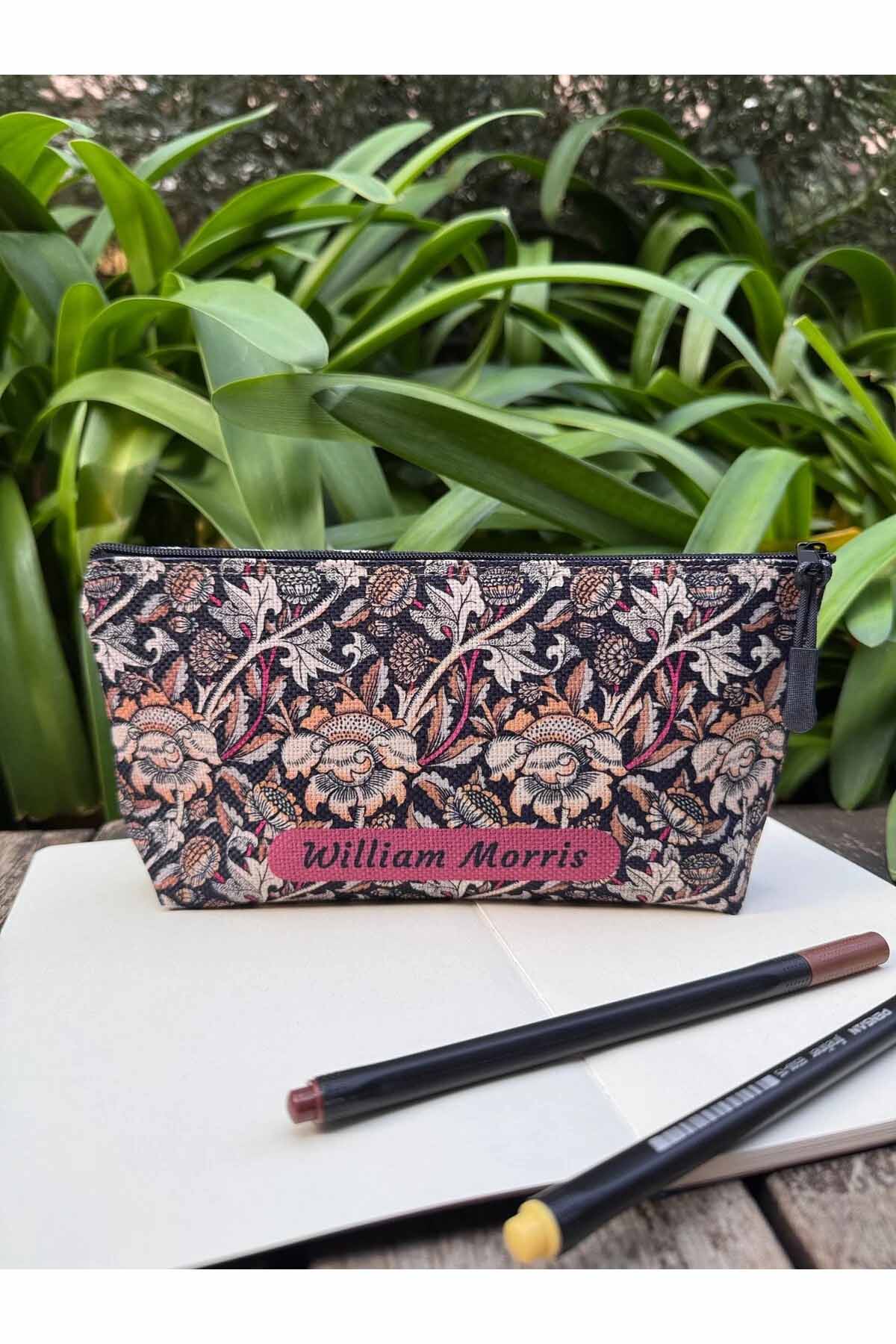 William Morris Kalemlik Yıkanabilir 22x12 Ölçülerinde Körüklü Makyaj Çantası