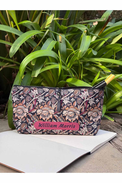 William Morris Kalemlik Yıkanabilir 22x12 Ölçülerinde Körüklü Makyaj Çantası