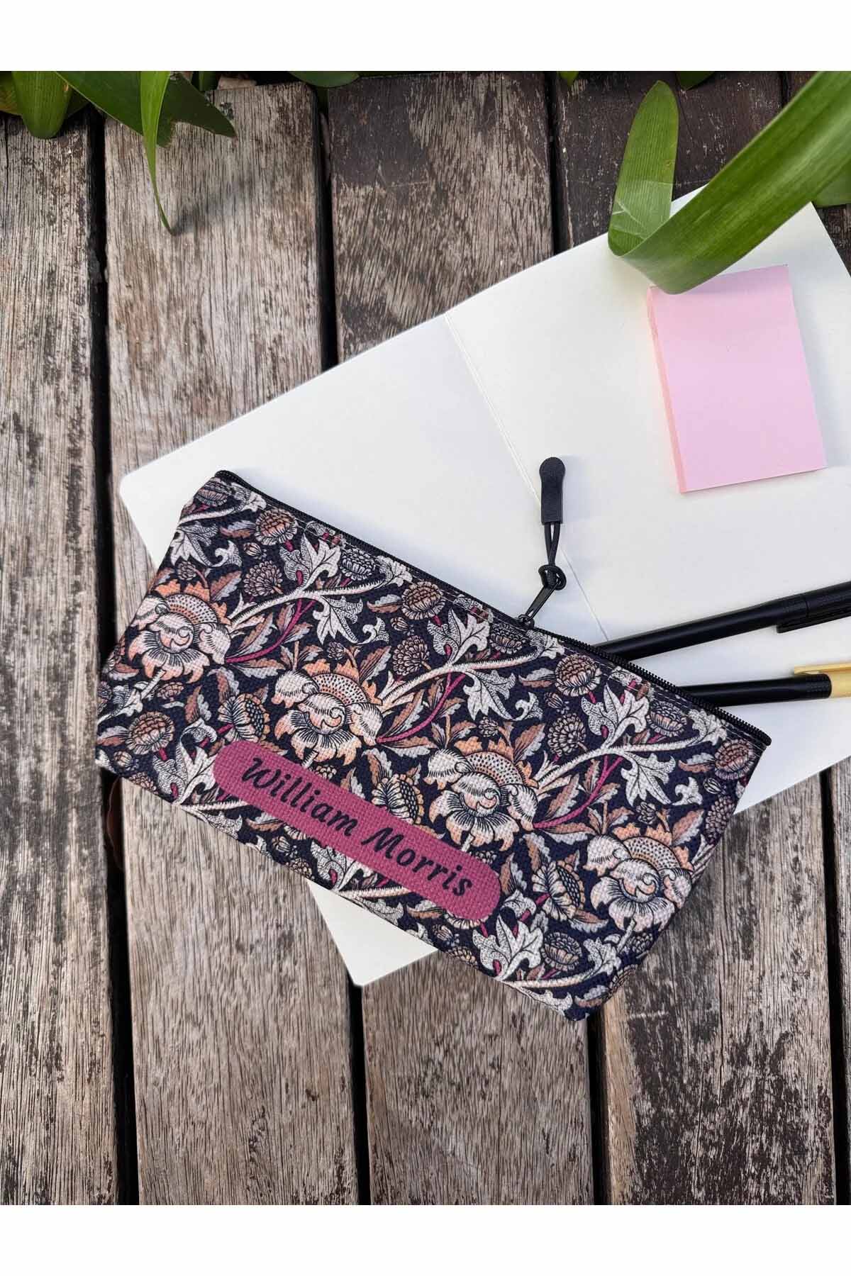 William Morris Kalemlik Yıkanabilir 22x12 Ölçülerinde Körüklü Makyaj Çantası