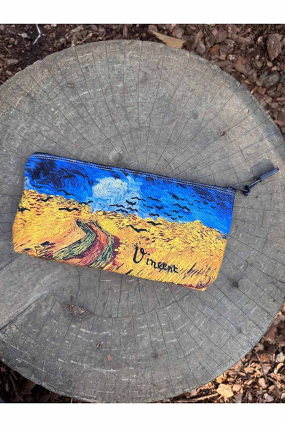 Vincent Van Gogh Kalemlik Yıkanabilir 22x12 Ölçülerinde Körüklü Makyaj Çantası
