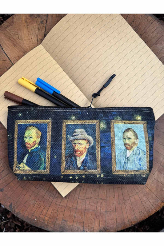 Vincent Van Gogh Kalemlik Yıkanabilir 22x12 Ölçülerinde Körüklü Makyaj Çantası