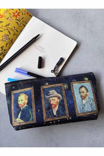 Vincent Van Gogh Kalemlik Yıkanabilir 22x12 Ölçülerinde Körüklü Makyaj Çantası