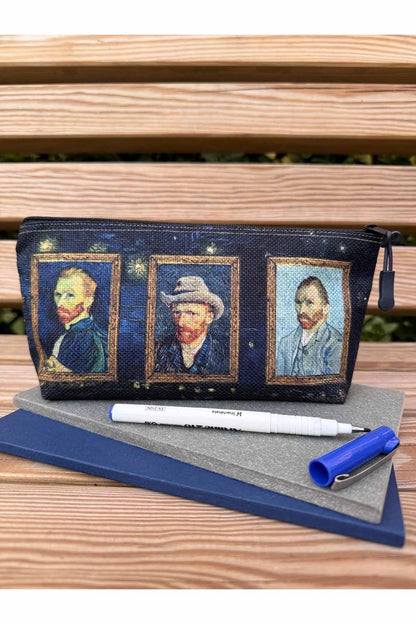 Vincent Van Gogh Kalemlik Yıkanabilir 22x12 Ölçülerinde Körüklü Makyaj Çantası