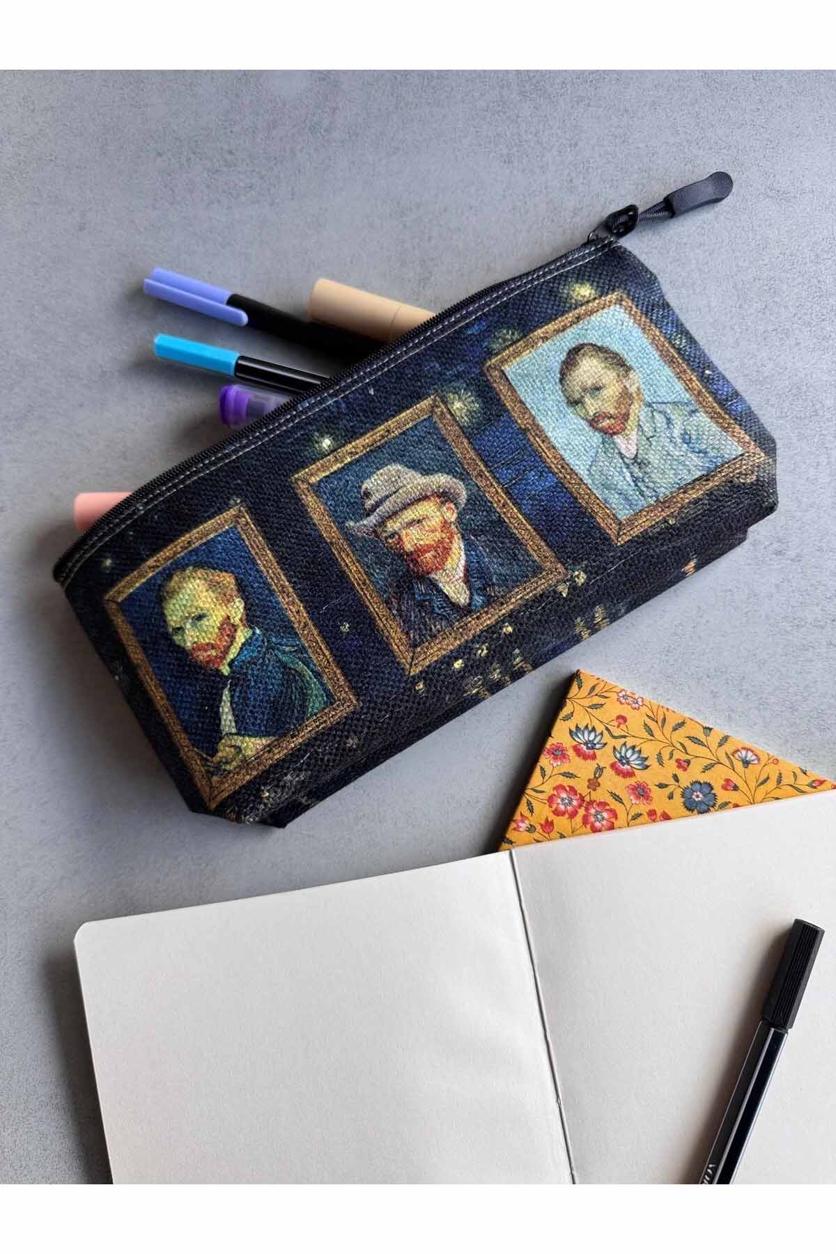 Vincent Van Gogh Kalemlik Yıkanabilir 22x12 Ölçülerinde Körüklü Makyaj Çantası