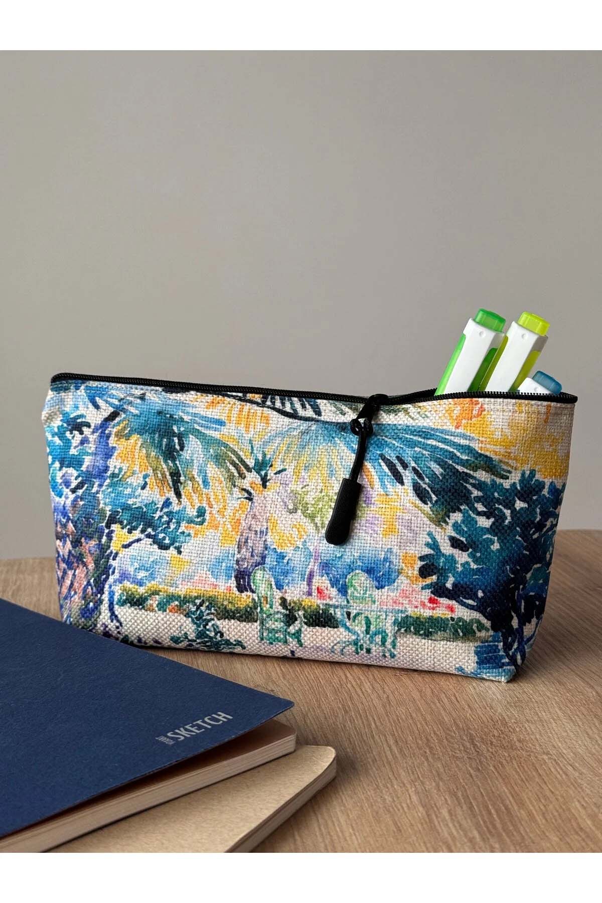 Henri-Edmond Cross Kalemlik Yıkanabilir 22x12 Ölçülerinde Körüklü Makyaj Çantası