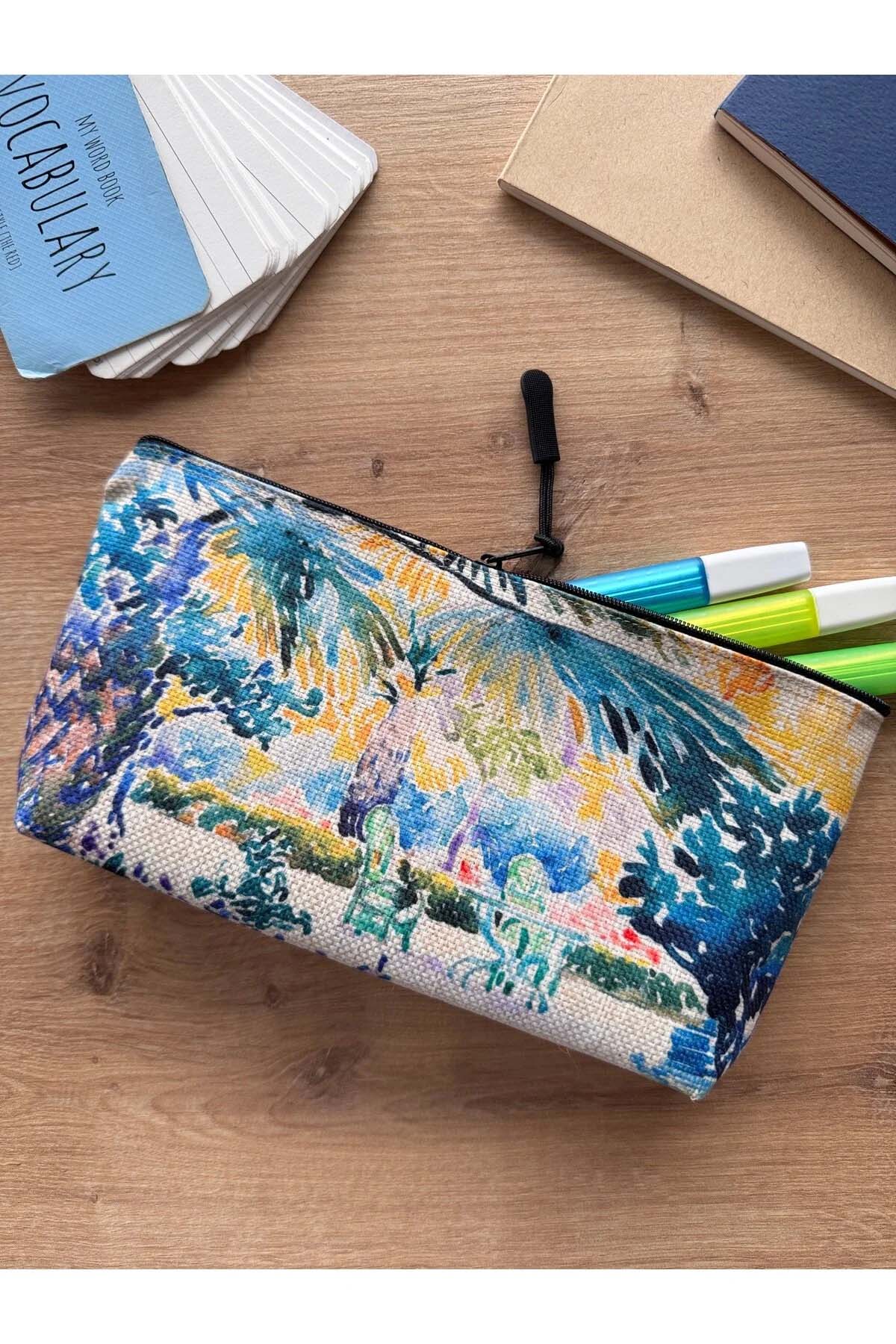 Henri-Edmond Cross Kalemlik Yıkanabilir 22x12 Ölçülerinde Körüklü Makyaj Çantası