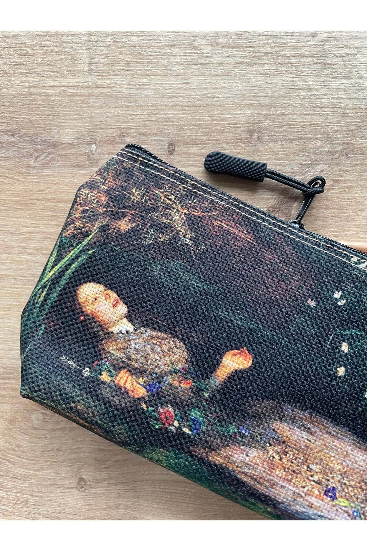 John Everett Millais Kalemlik Yıkanabilir 22x12 Ölçülerinde Körüklü Makyaj Çantası