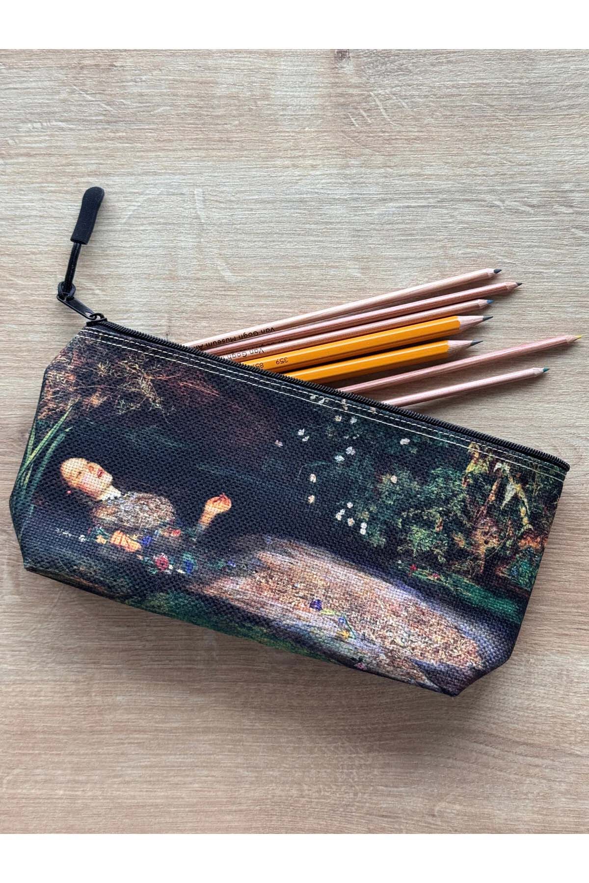 John Everett Millais Kalemlik Yıkanabilir 22x12 Ölçülerinde Körüklü Makyaj Çantası